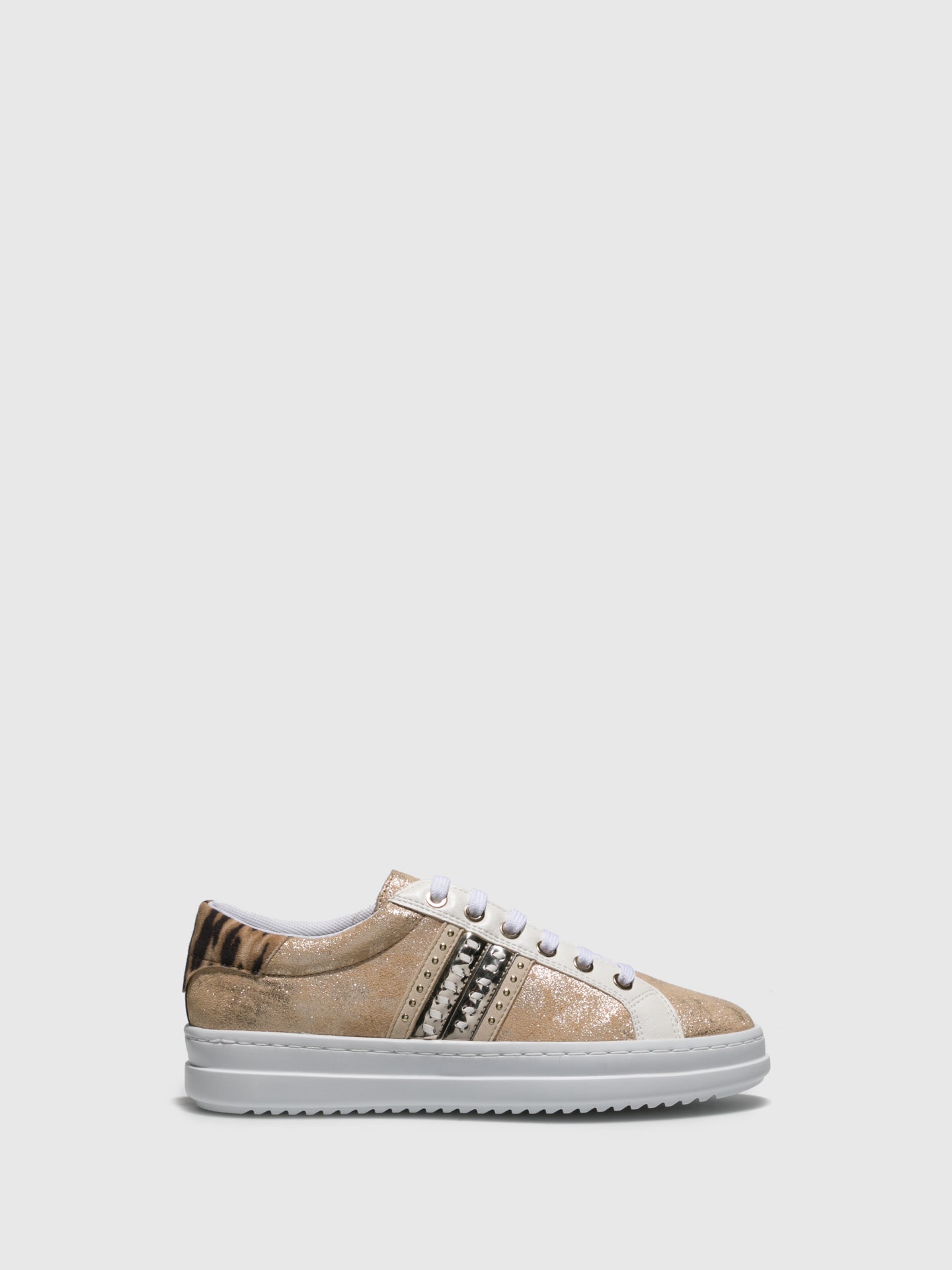 Geox Gold Lace-up Trainers